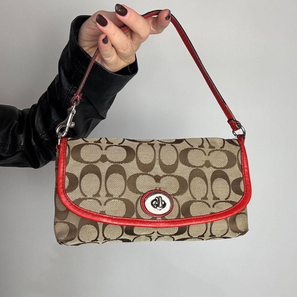 Coach Women's Red and Brown Bag